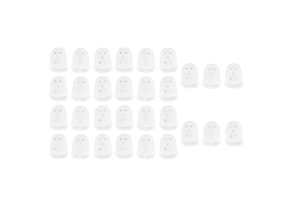 30 Proteções De Silicone Transparente Para Dedo De Guitarra Tamanho M