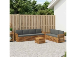 Vidaxl Conjuntos De Sofás Com Almofada 8 Pcs Madeira Sólida De Acácia