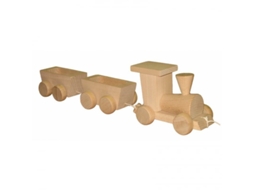 Trem De Madeira Miva Para Puxar Brinquedo Educativo Multicolorido