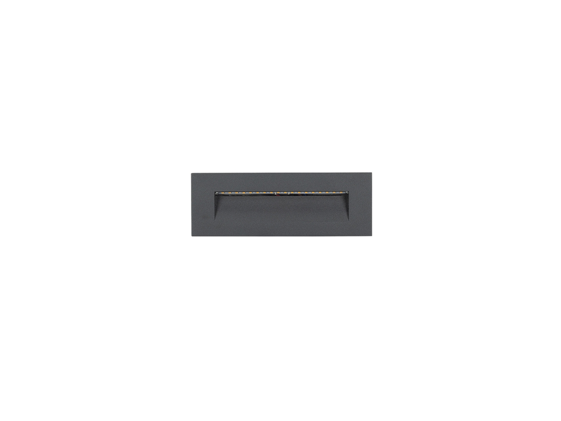 Baliza Exterior Led De 7 W, Encastrável Na Parede, Retangular, Alumínio Preto, Groult 2700k Branco Quente