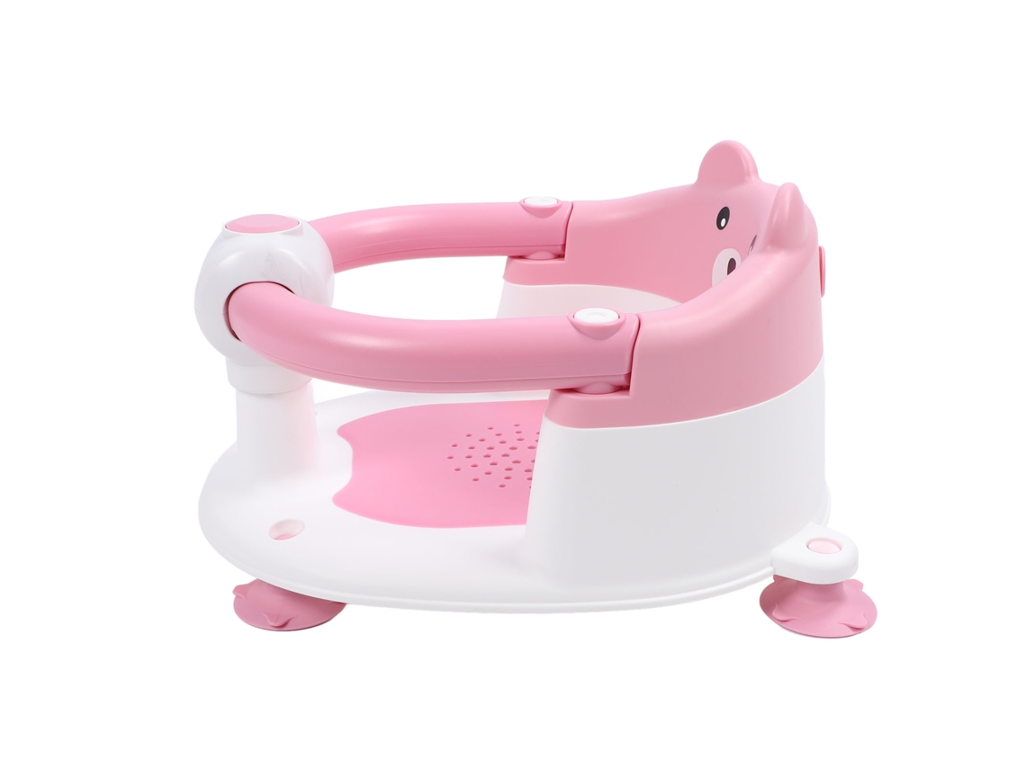 Primerox cadeira de Banho para Bebê Anti derrapante Infantil Segura com Base Estável Rosa