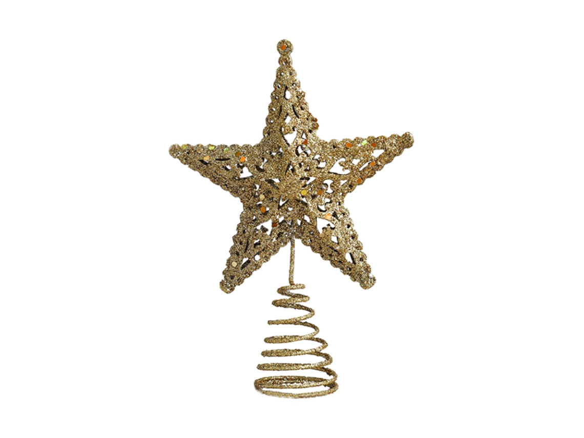 Laxiscreed Estrela De Natal Dourada Tridimensional E Oca Para Decoração De Árvore Natalícia
