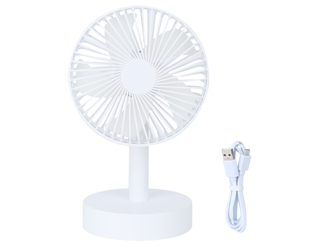 Ventilador Mini Mesa Usb Rotativo 3 Velocidades Branco