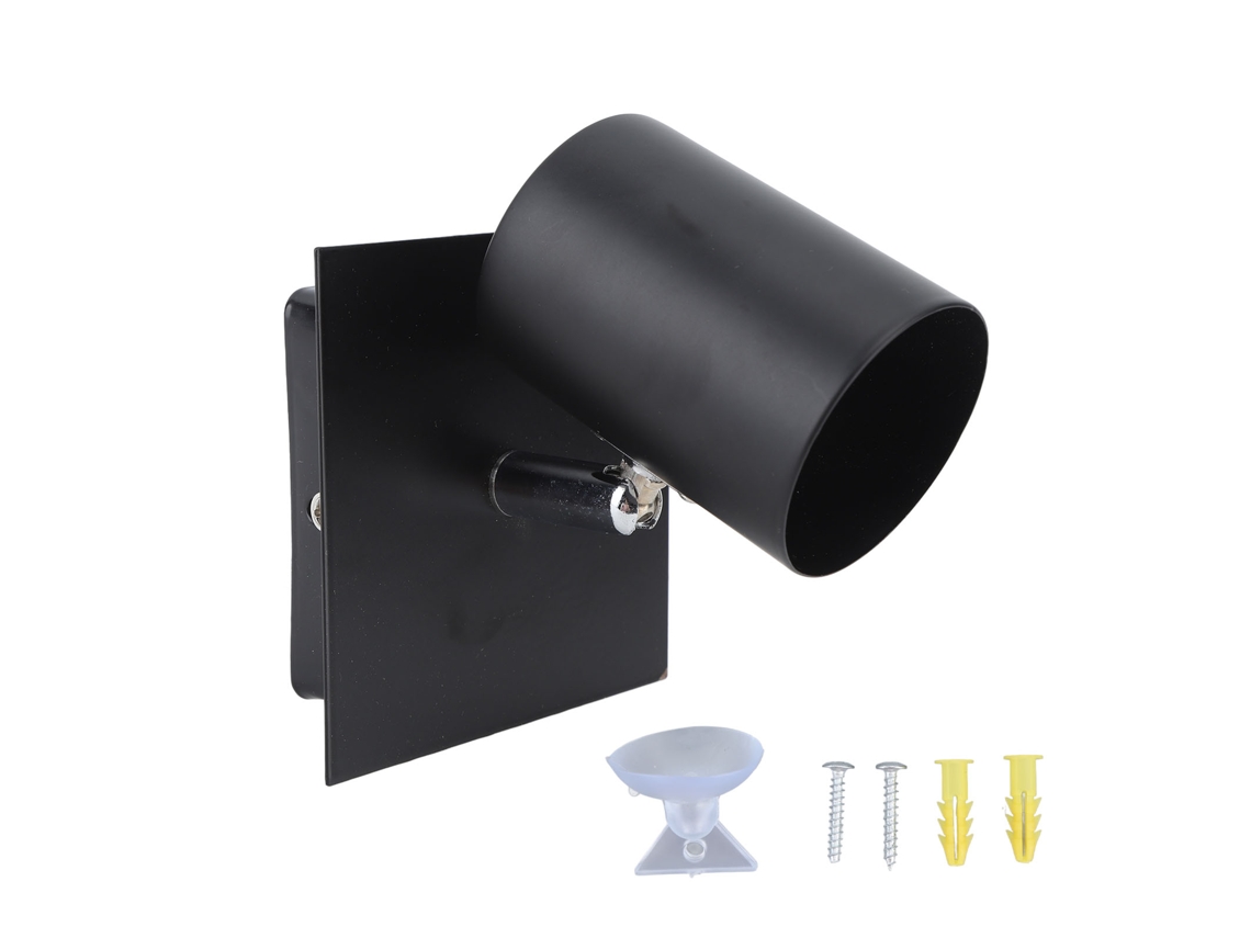 Soquete para Lâmpada Gu10 Preto, Base de Metal Moderna, para Luminária de Teto Ou Parede CHABERLU