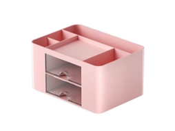 Organizador de materiais de escritório para mesa, rosa, grande capacidade | S/MARCA