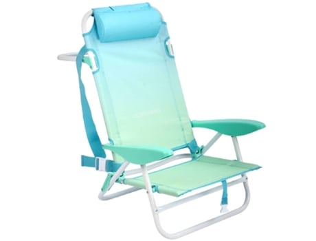 Cadeira de praia de alumínio multiposições, azul marshmallow