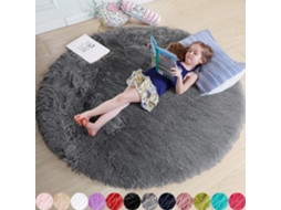 Tapete Ehstmind Redondo Quarto Circular Fofo Peludo Multicor (100x50x50cm)