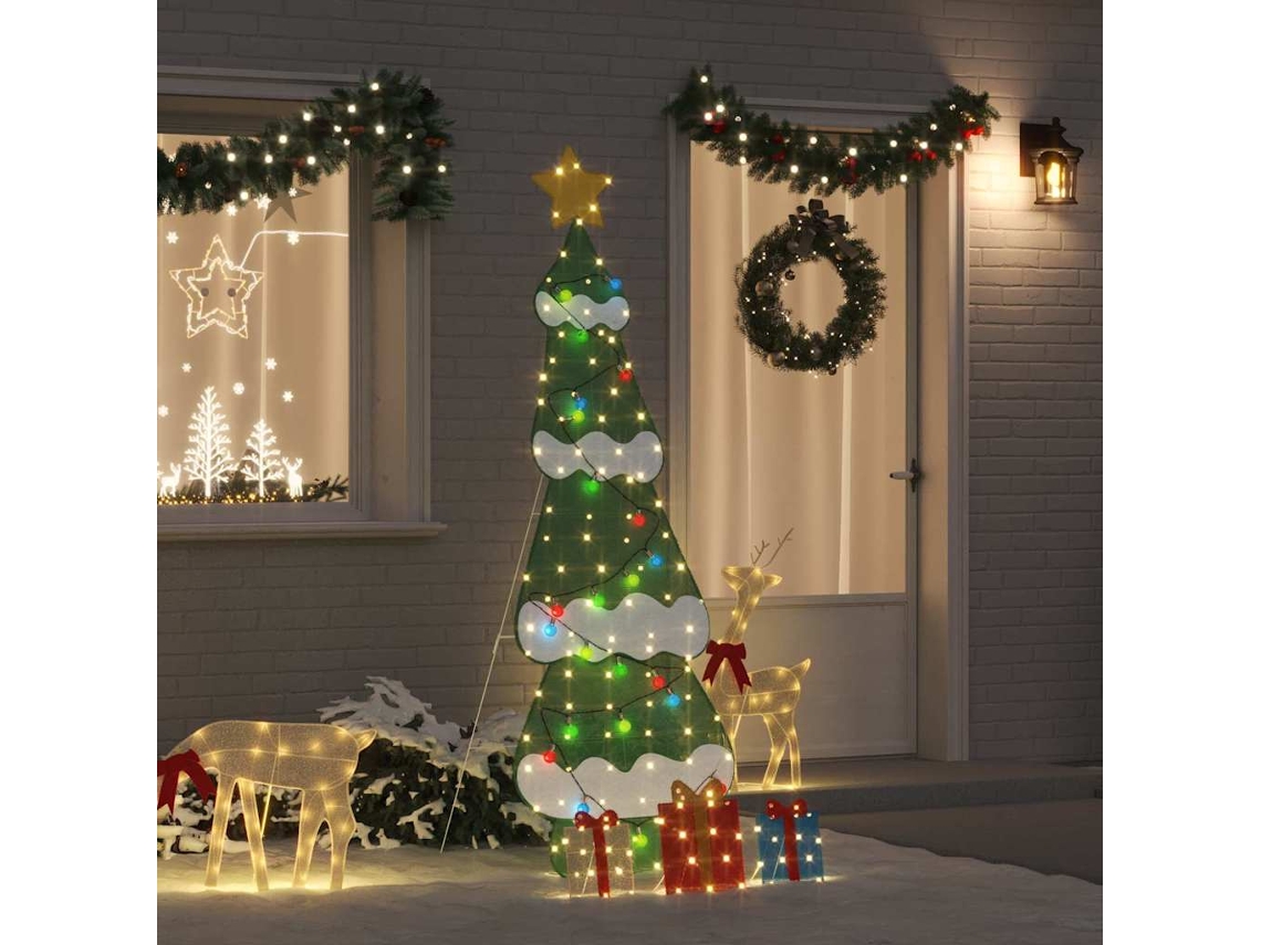 Vidaxl 220 Led Multicolor 210 Cm Aço E Tecido De Festão