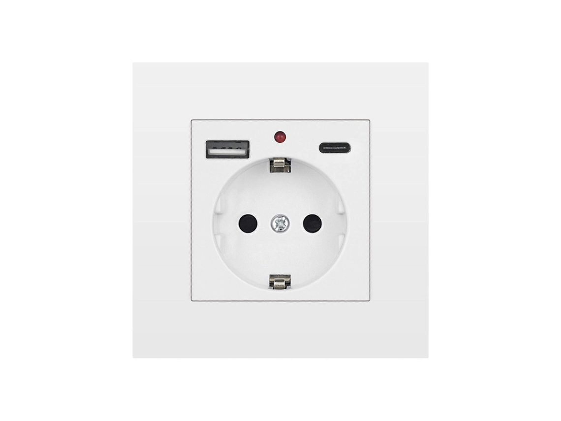 Tomada Elétrica Usb Moderna Com Usb E Typec 16a Compatível Com Plug Europeu, Carregamento Rápido Para Dispositivos Eletrônicos, 250v