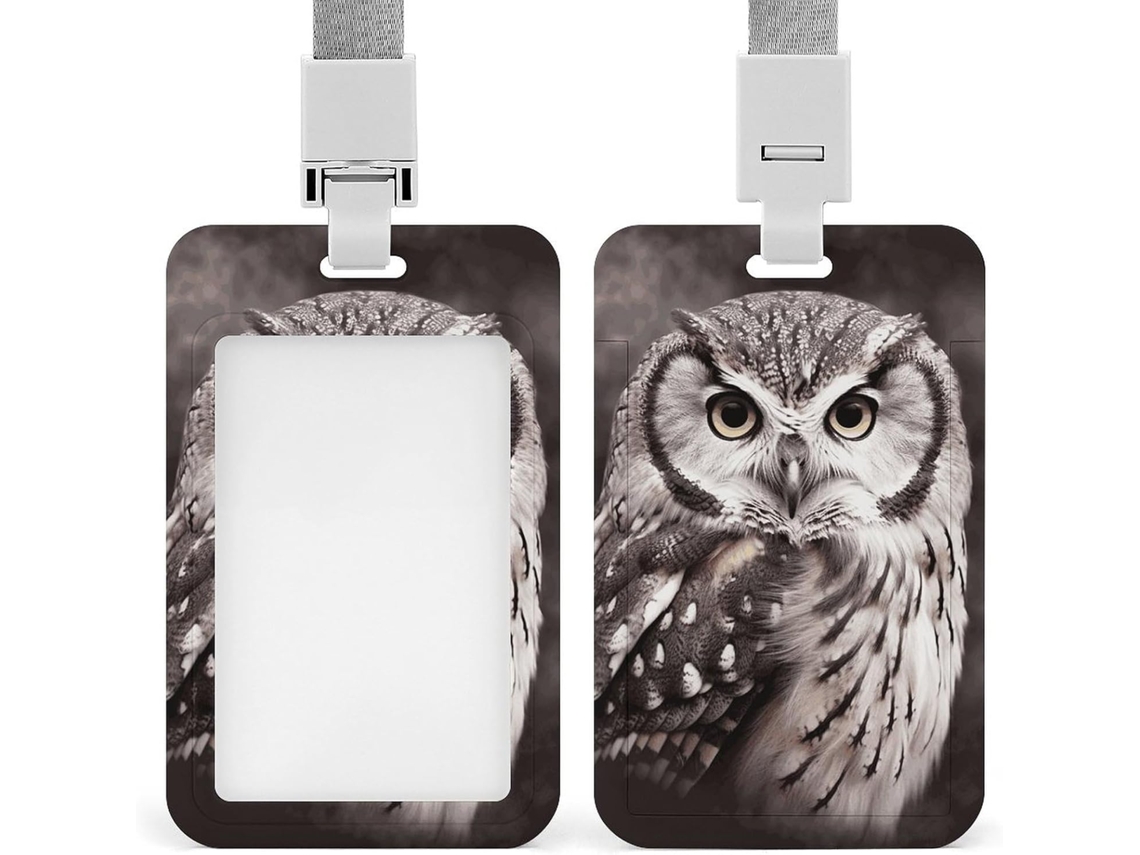 Porta-cartões Coruja Crachá, Porta-cartões Vertical Com Cordão, Camada Plástica Impermeável, Este Cartão De Coruja