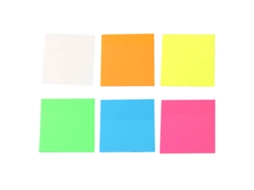 6 notas adesivas transparentes coloridas translúcidas branco, amarelo, verde, laranja, azul, vermelho para escola, escritório