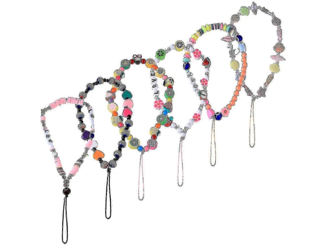 Lurelia Cordão Para Telemóvel De Pulso Com Pérolas Com Contas 5 Peças 35 Cm Anti-perda