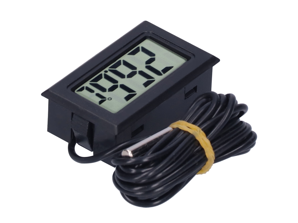 Termômetro Digital Mini Com Lcd Cabo Instrumento De Medição De Temperatura Fy13001preto