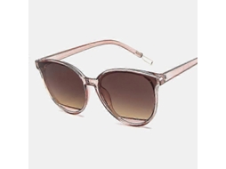 Óculos De Sol Femininos Clássicos Ovais Vermelhos, Armação Redonda, Espelhada, Vintage, De Plástico, Estilo Oceano, Com Aro C1