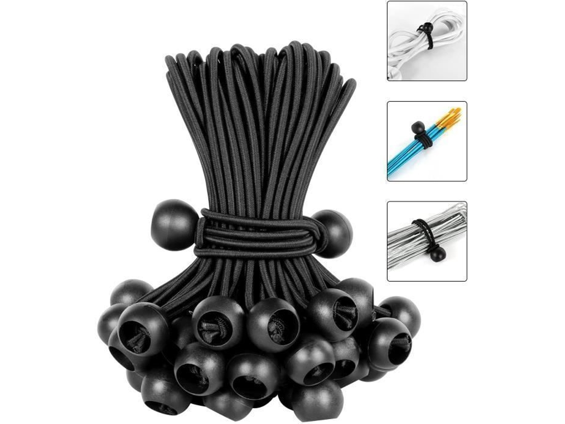 Elásticos, Pacote Com 50 Unidades, 15 Cm, Preto, Resistentes Para Camping E Bagagem