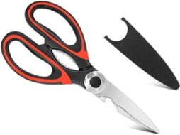 Lurelia Tesoura Cozinha Aço Inoxidável Abridor Integrado Capa Protetora 20,8 X 9,2 Cm Multiuso
