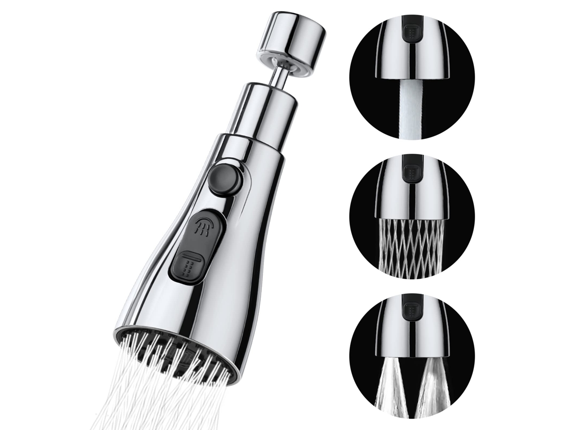 Bico De Torneira Giratório 360 Graus Para Cozinha,3 Modos Com Aerador,adaptador Universal Para Torneira De Pia Btforus