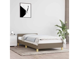 Vidaxl Estrutura De Cama C/ Cabeceira Sem Colchão Tecido 90x200 Cm
