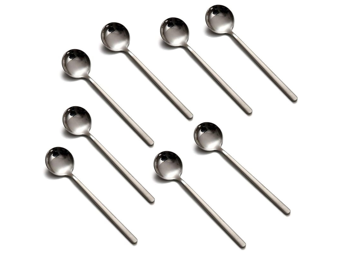 8 Pcolheres De Café 5,3 Polegadas Aço Inoxidável Cab Mate Colher Para Expresso Sorvete Açúcar Sobremesa Prata