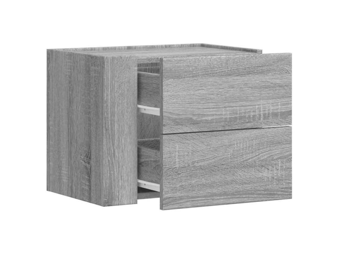 Wall-mounted Bedside Cabinet, Wall-mounted Bedside Cabinets Vidaxl Cinzeto Madeira Processada (n/a)
