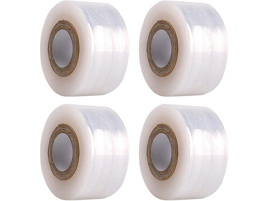 Cinta de Enxertia para Plântulas, 4 Rolos, 100m, Pe Transparente, Impermeável, Elástica e Autoadesiva