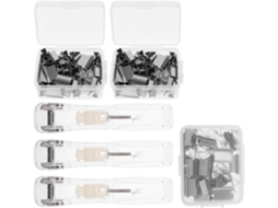 Dispensador De Clips Reutilizável E Transparente Alipis Para Escritório, 3-conjuntos De Grampeadores Sem Grampos E