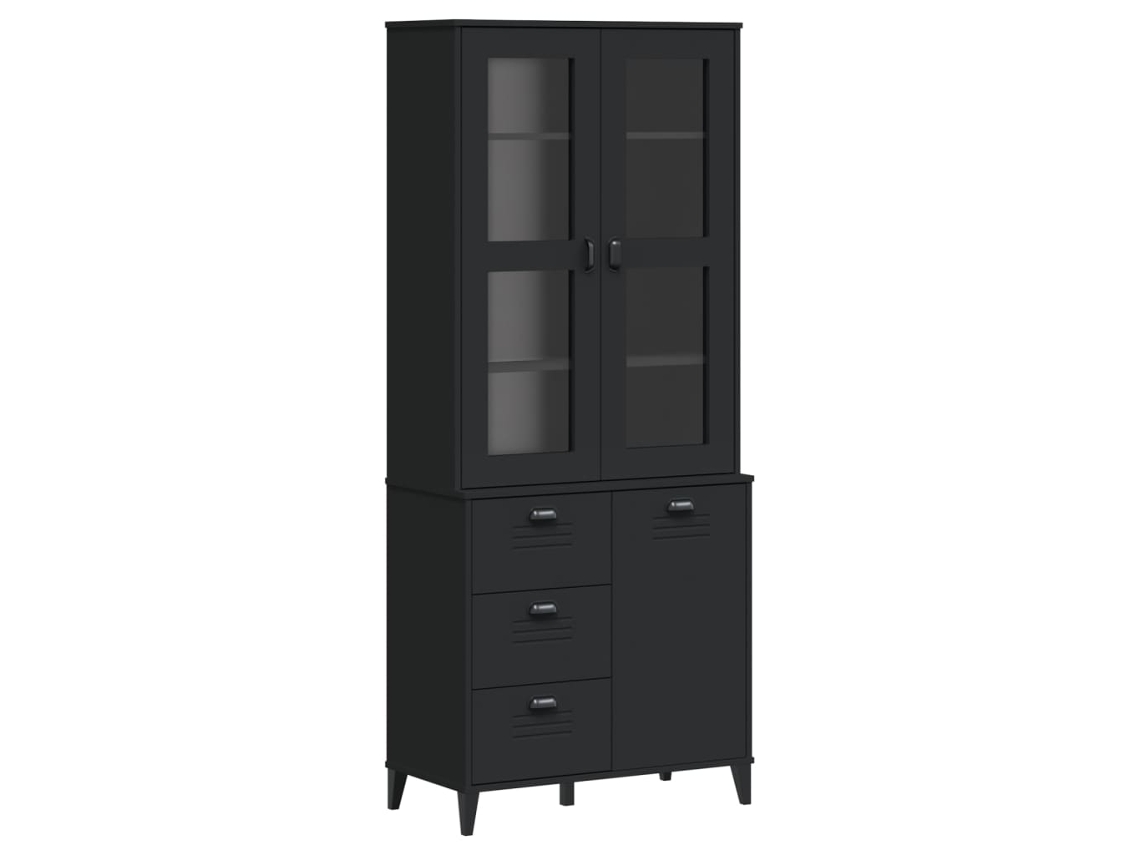 Maison Exclusive - Armário Alto Viken 80x40x190 Cm Madeira De Pinho Maciça Preto