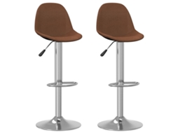 Vidaxl Bancos De Bar 2 Pcs Tecido Castanho