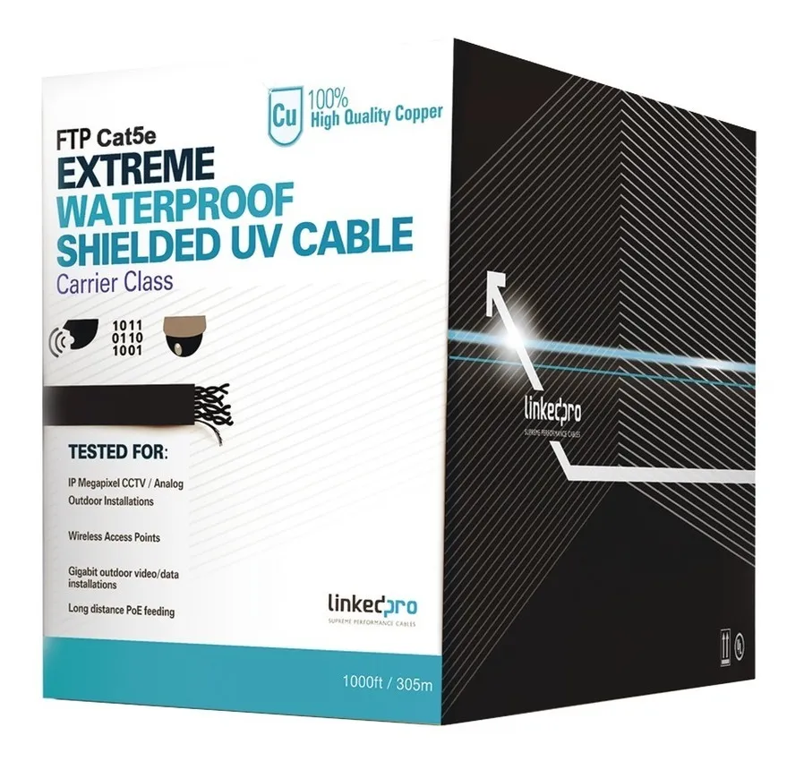 Cabo De Rede Linkedpro Utp Cat E5 305 Metros Preto Externo Cobrevayotoy
