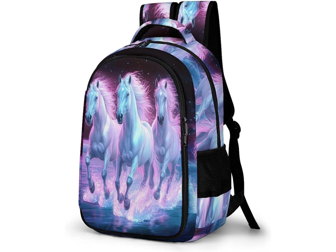 Mochila Com Estampa Cavalo Para Meninos 12 15 Anos, Escolar Tema Meninas, Estudantes, Impermeável, Moderna,