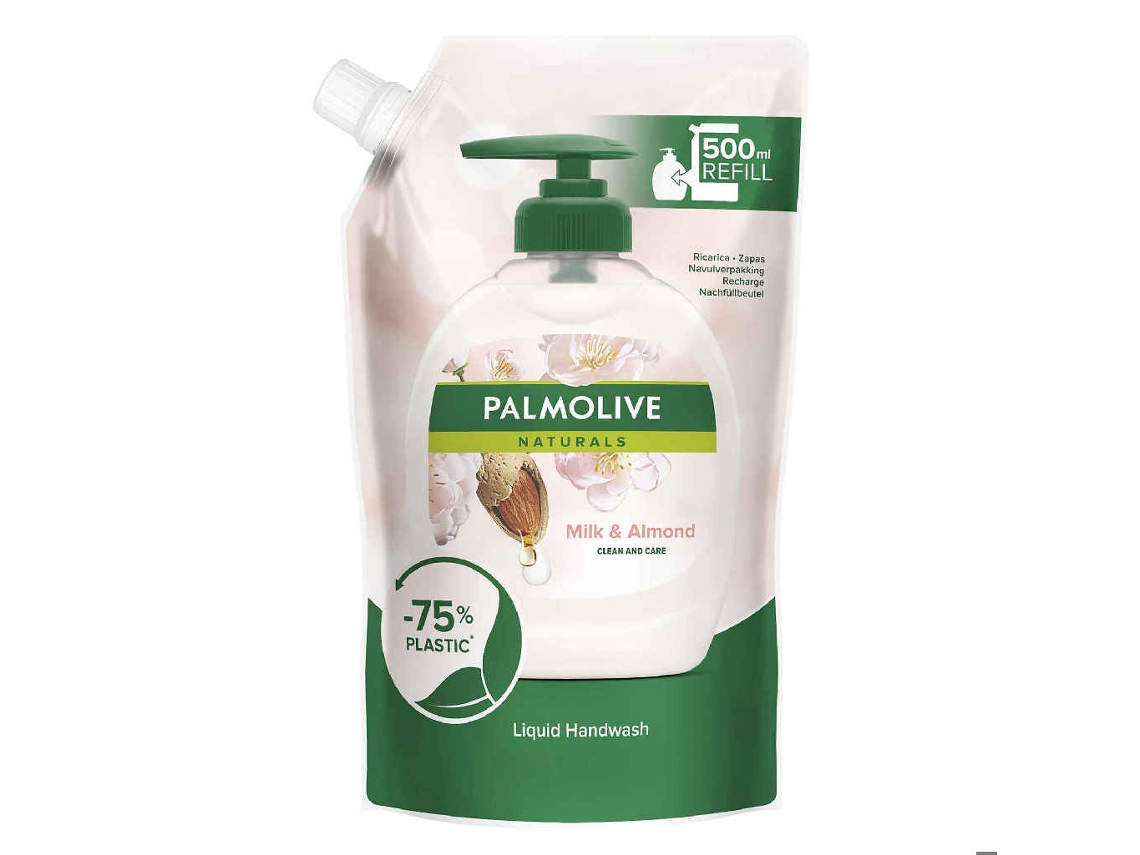 Sabonete Líquido Eco Recarga Naturals Leite e Amêndoa PALMOLIVE emb. 500 ml