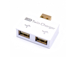 Mini Hub Usb 2 Portas Adaptador Conversor Carregador Twin Para Pc Pen Drives Usb