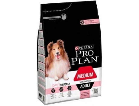 Ração para Cães  Pro Plan (3Kg - Seca - Porte Médio - Adulto - Sabor: Salmão)