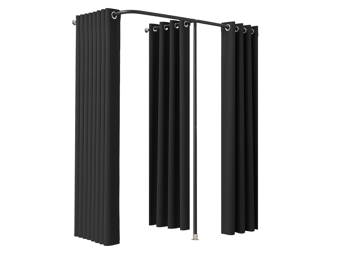 Provador Portátil De 200 X 100 X 200 Cm Com Espaço De Privacidade Preto Vevor