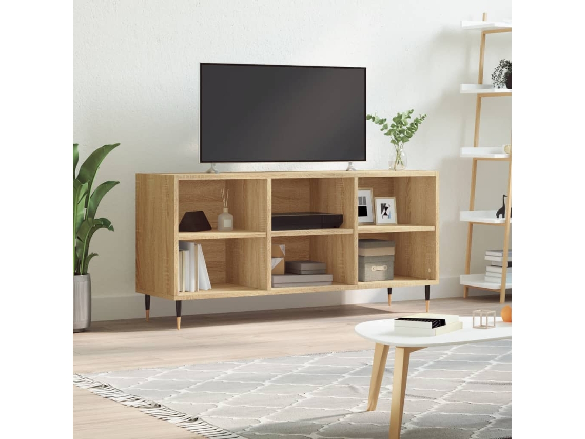 Vidaxl Armário De Tv 103,5x30x50 Cm Derivados Madeira Carvalho Sonoma
