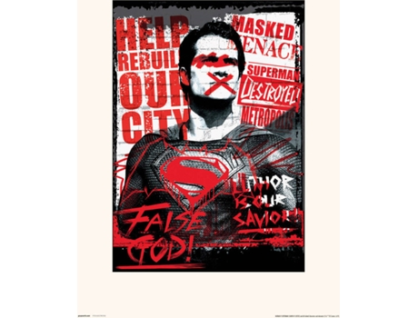Print S 30X40 Cm Batman V Superman Superman False God
