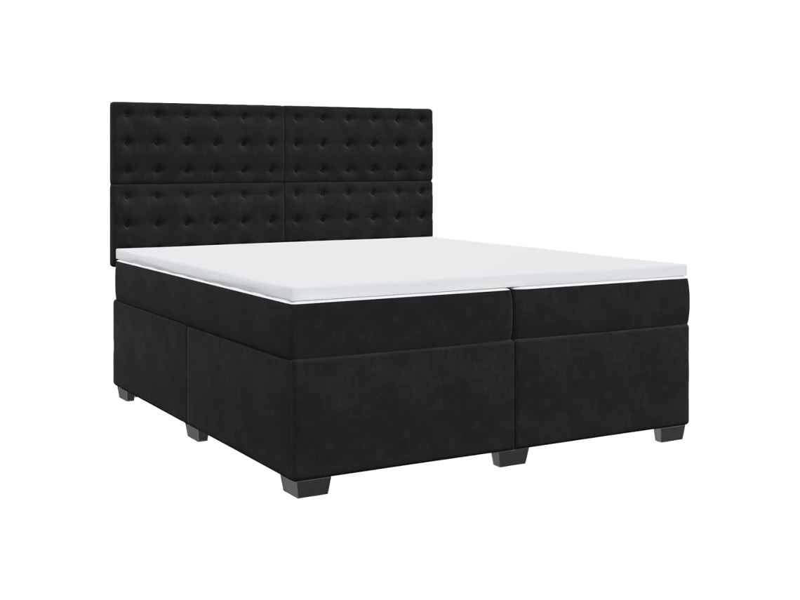 Cama com Molas/colchão 200x200 Cm Veludo Preto MAISON EXCLUSIVE