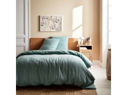 Conjunto De Roupa De Cama Em Gaze De Algodão Verde Amêndoa
