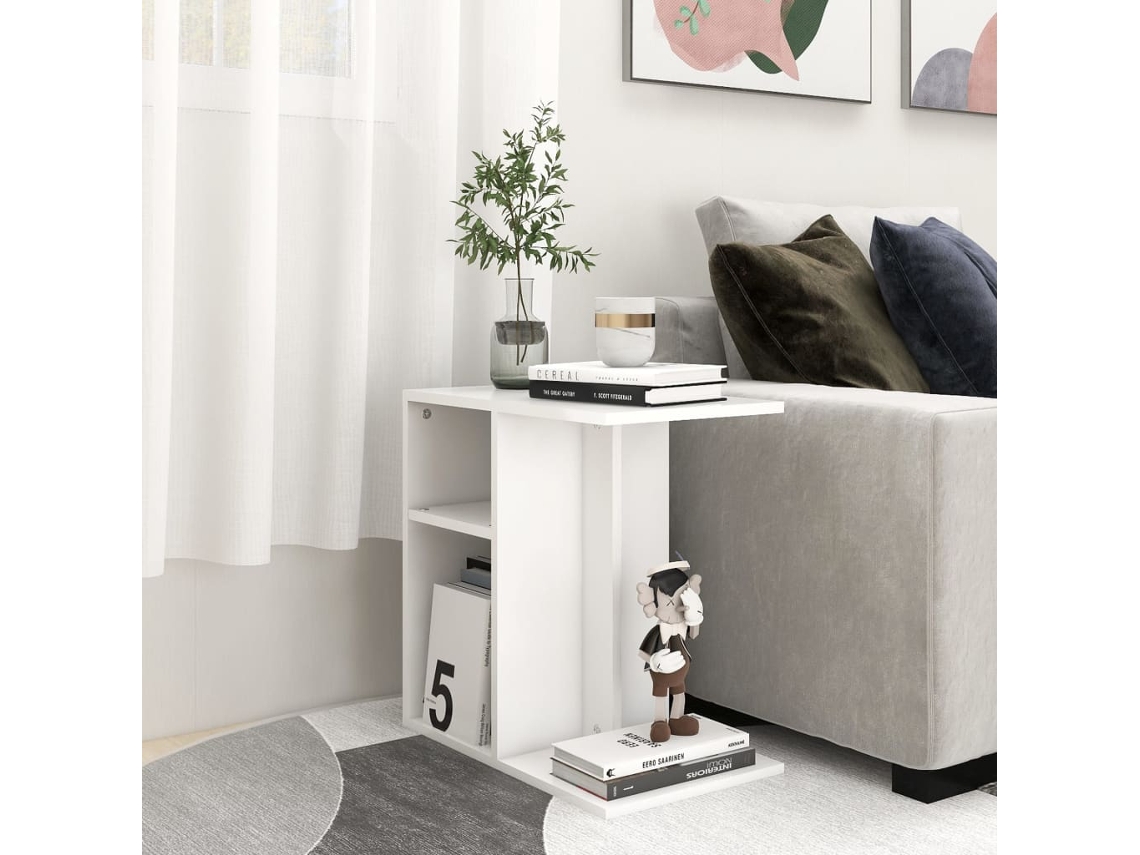 Vidaxl Mesa De Apoio 50x30x50 Cm Contraplacado Branco