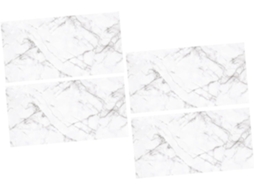 Conjunto De 4 Adesivos De Parede Autoadesivos Em Película Cristalina Com Estampa De Mármore Branco.