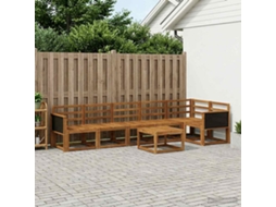 Vidaxl Conjunto De Sofás Para Exterior 7 Pcs Natural
