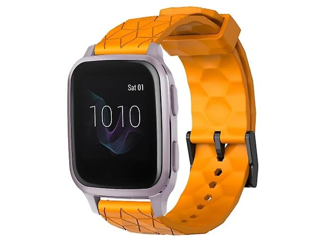 Lurelia Pulseira De Silicone Cor Sólida Com Padrão Futebol 20 Mm, Compatível Garmin Venu Sq (amarela)