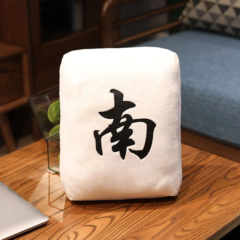 Almofada/travesseiro Criativo de Mahjong, Brinquedo de Pelúcia em Estilo Chinês MDUG (estilo 1 35x25 Cm)