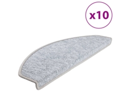 Conjunto de 10 Tapetes de Escada Cinza Claro Semicircular Grande MAISON EXCLUSIVE (65x24x4 cm)