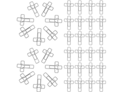 Clipes de papel Gatuida em metal prateado em formato de cruz e coração, 100 unidades, clipes decorativos para documentos.