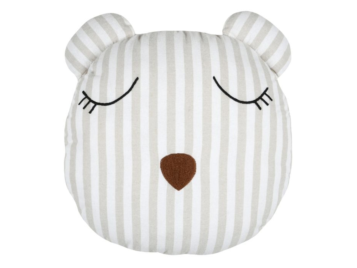 Coussin Listrado Em Forma De Urso Natural 35x35 Cm