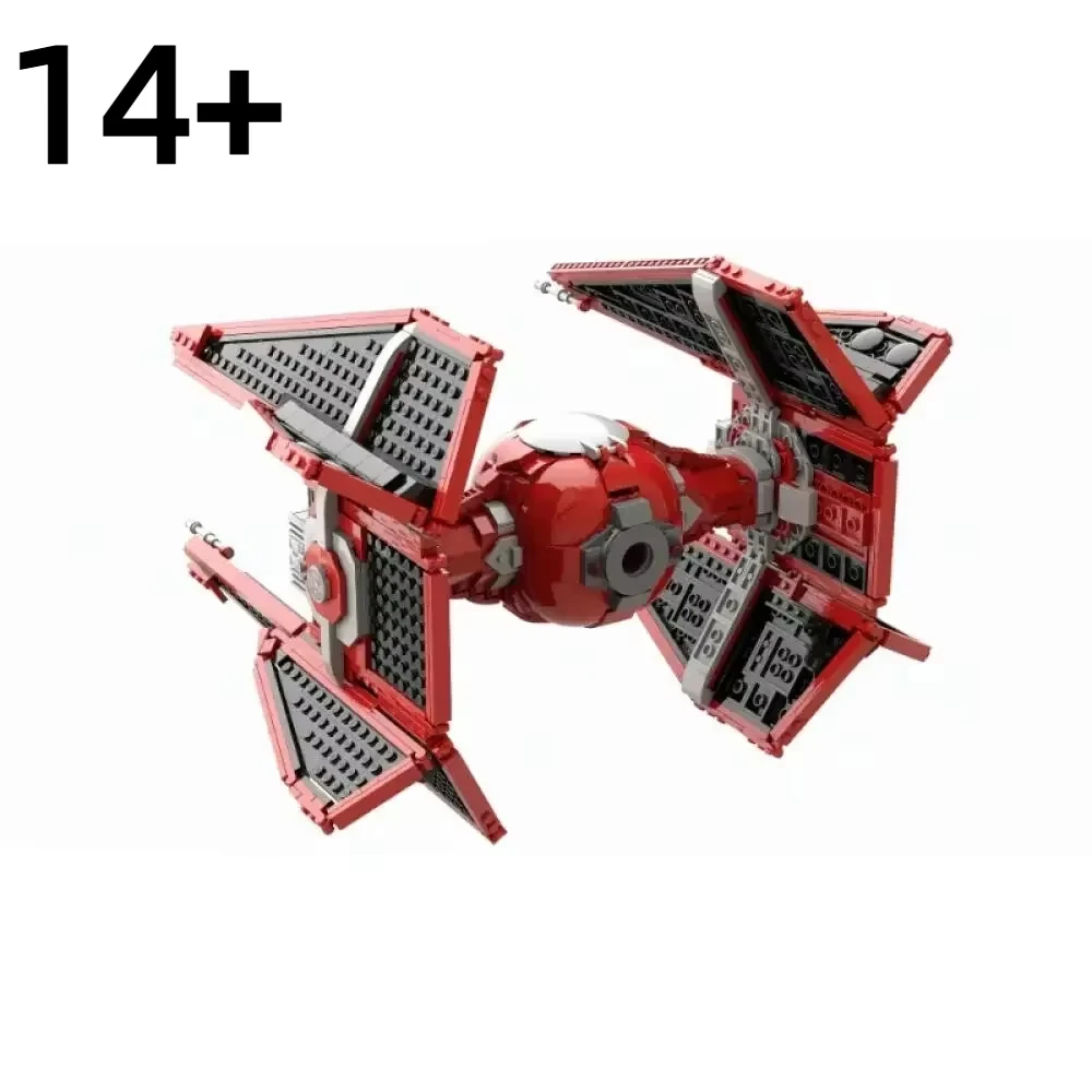Blocos De Montar Para Montar O Famoso Caça Tie Da Guarda Real Espacial Interceptor Vermelho.