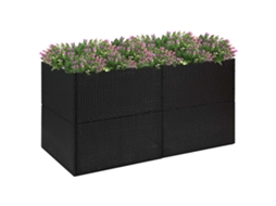 Vidaxl Vaso/floreira De Jardim 157x80x80 Cm Vime Pe Preto