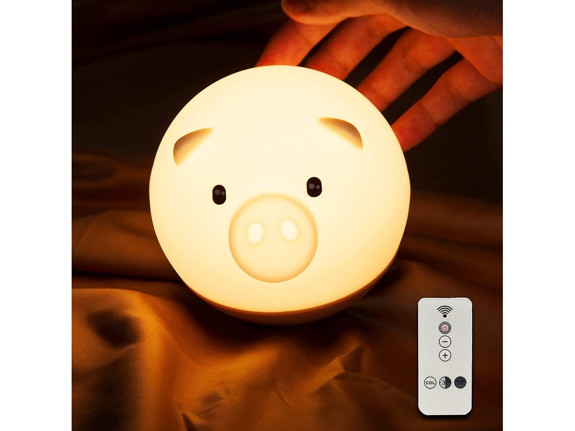 Luz Noturna Infantil Design Criativo De Copo, Luminria Noturna De Led Em Formato De Porquinho De Silicone, Luz Noturna Suave Pa Aquaforge
