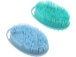 Conjunto De 2 Escovas Silicone Homoyoyo Para Massagem Corporal E Lavagem Cabelo, Escova Esfoliante Suave, Fácil De